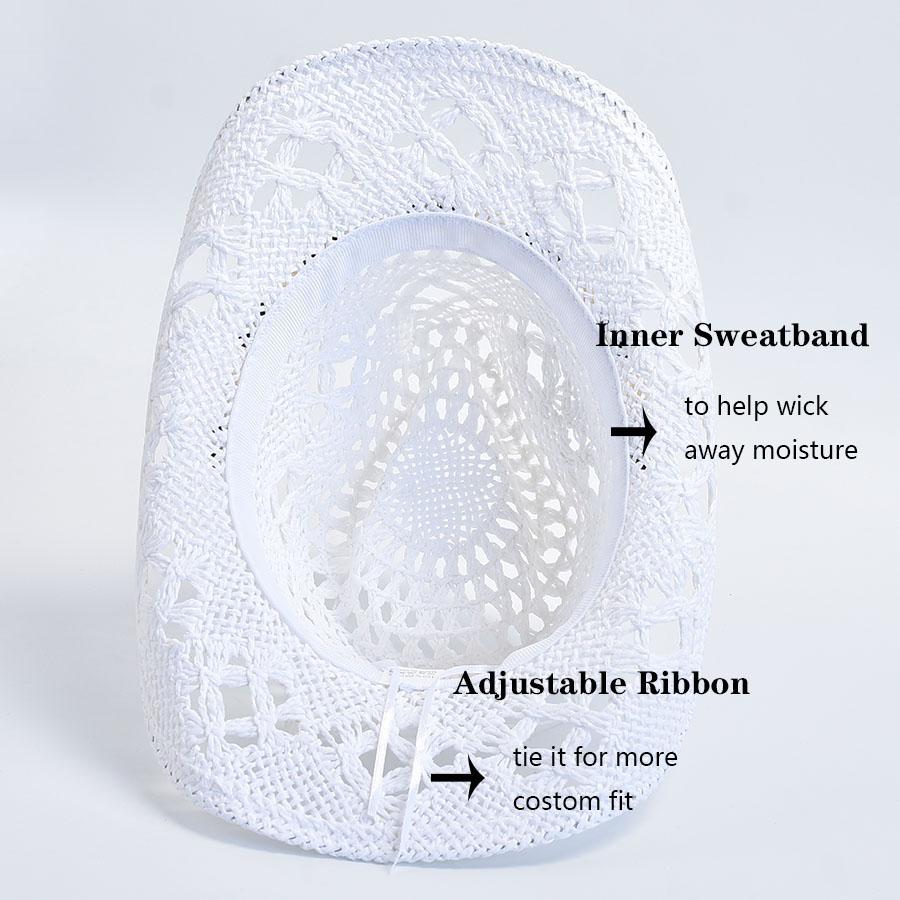 Cappelli di Paglia Panama Naturali da Donna Estate Intrecciati Cappelli da Sole da Spiaggia Sombrero