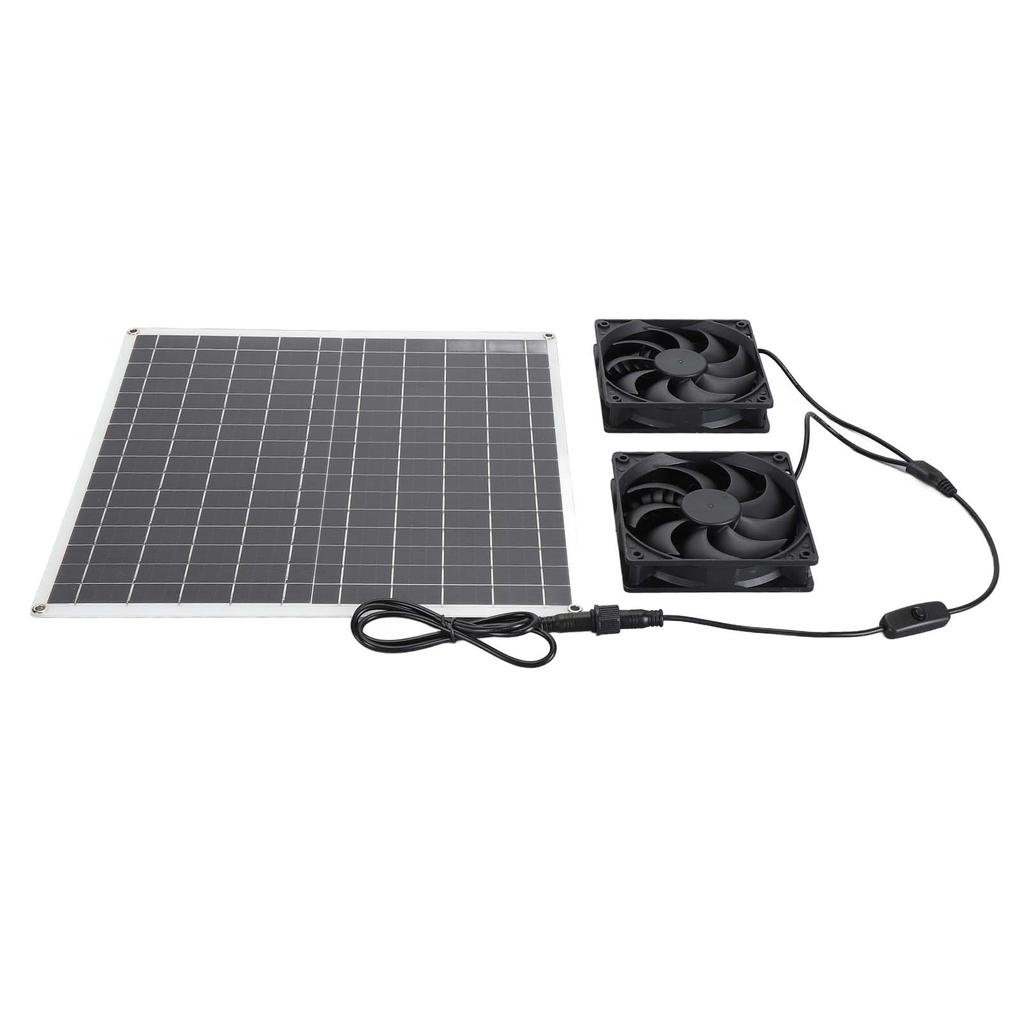 Solar Exhaust Fan High Efficiency Monocrystalline Solar Panel IP65 Waterproof 3000RPM Dual Solar Powered Exhaust Fan