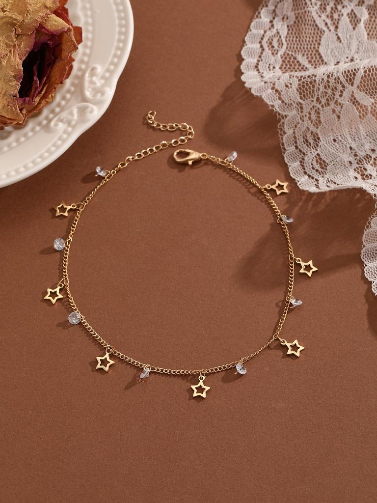 Summer Bohemia Crystal Cubic Zirconia Anklet For Women Girls Ankle Bracelet Leg Chain Beach Party Travel Foot Jewelry