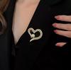 Spilla Cuore con Strass e Perle Dongdaemun Coreana: Elegante Spilla Decorativa con Smalto a Goccia per Cappotti da Donna