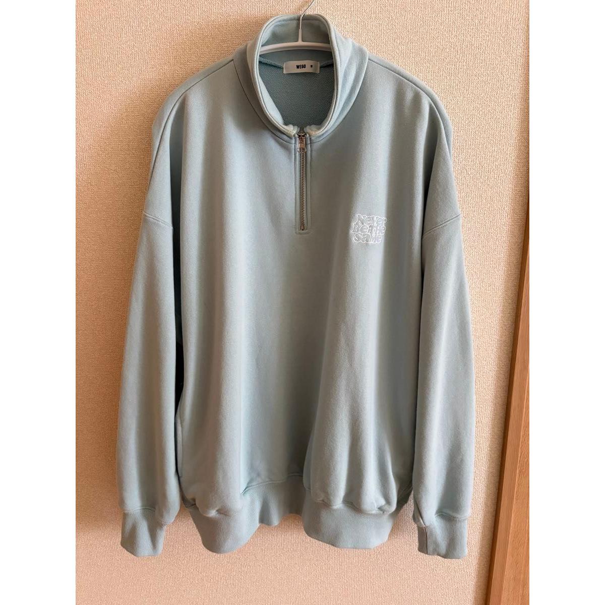 Half zip sweatshirt light blue WEGO