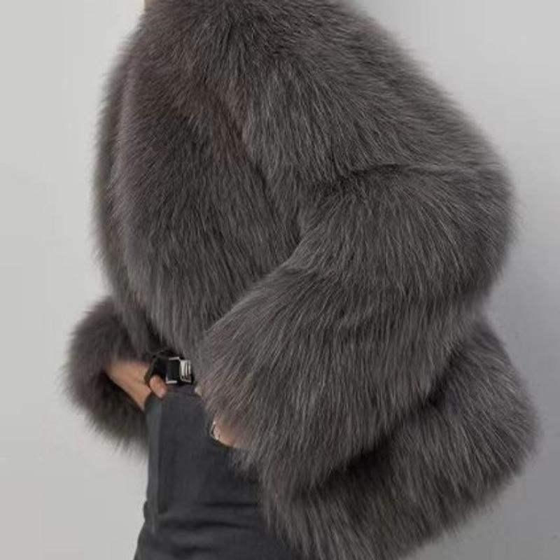 Fur Artificial Fur Fur Jacket Short Fashion Imitation Fox Fur Jacket Fluffy Plush Women's Clothing Winter