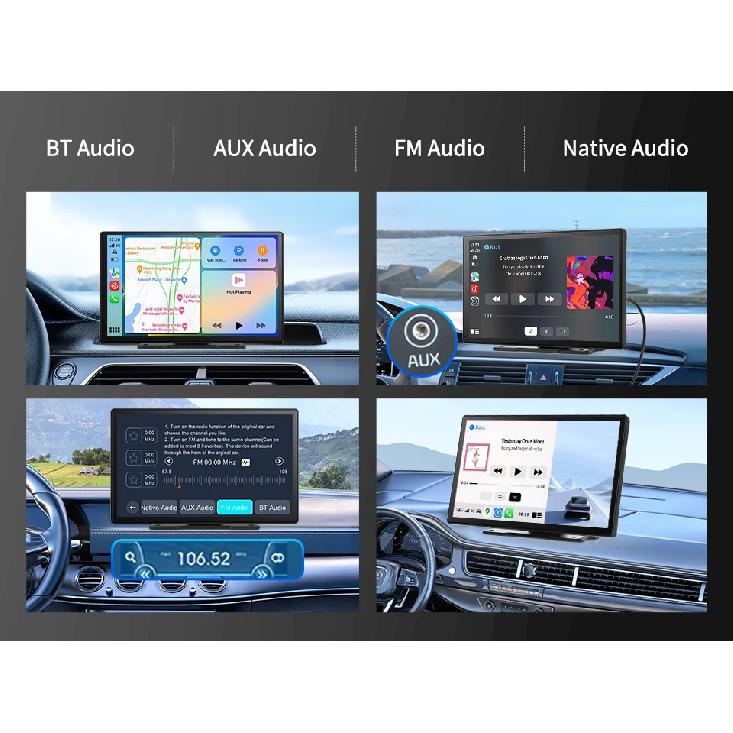 Imagebon 9" 4K Dashcam Wireless CarPlay & Android Auto Car DVR GPS Navigation Night Vision Dual Lens WiFi AUX FM
