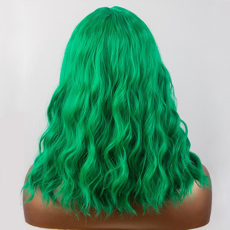 Premium Synthetic Wavy Wigs for Women Long Curly Wig with Bang Medium Water Wave Wig Hair Auburn Wig Cosplay Drag Queen