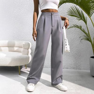 Damenmode, lässig, einfarbig, bedruckt, hohe Taille, Hosen, Hosen und Caprihosen