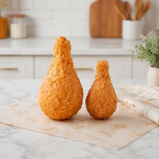 Stretchable Food Themed Toys Fried Chicken Leg Squeeze Toy Stress Relief Drumstick Sensory Fake Fidget Toy Desk for Basket Stuffers Party