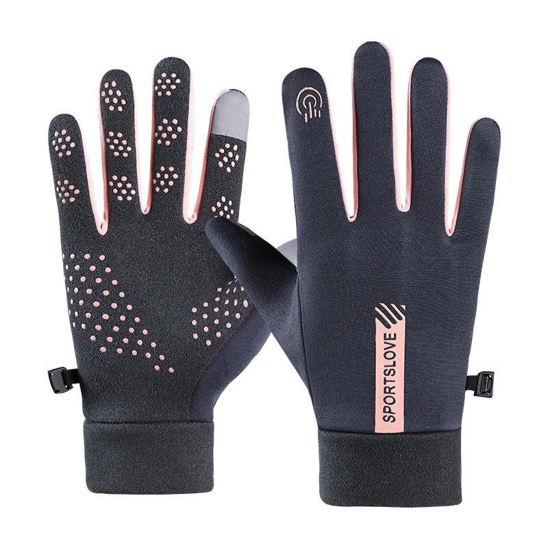 Cycling Gloves Windproof  Waterproof Fleece  Warm  Touch Screen  Autumn and Winter Outdoor Sports  Driving  Electric Bikes  Cycling