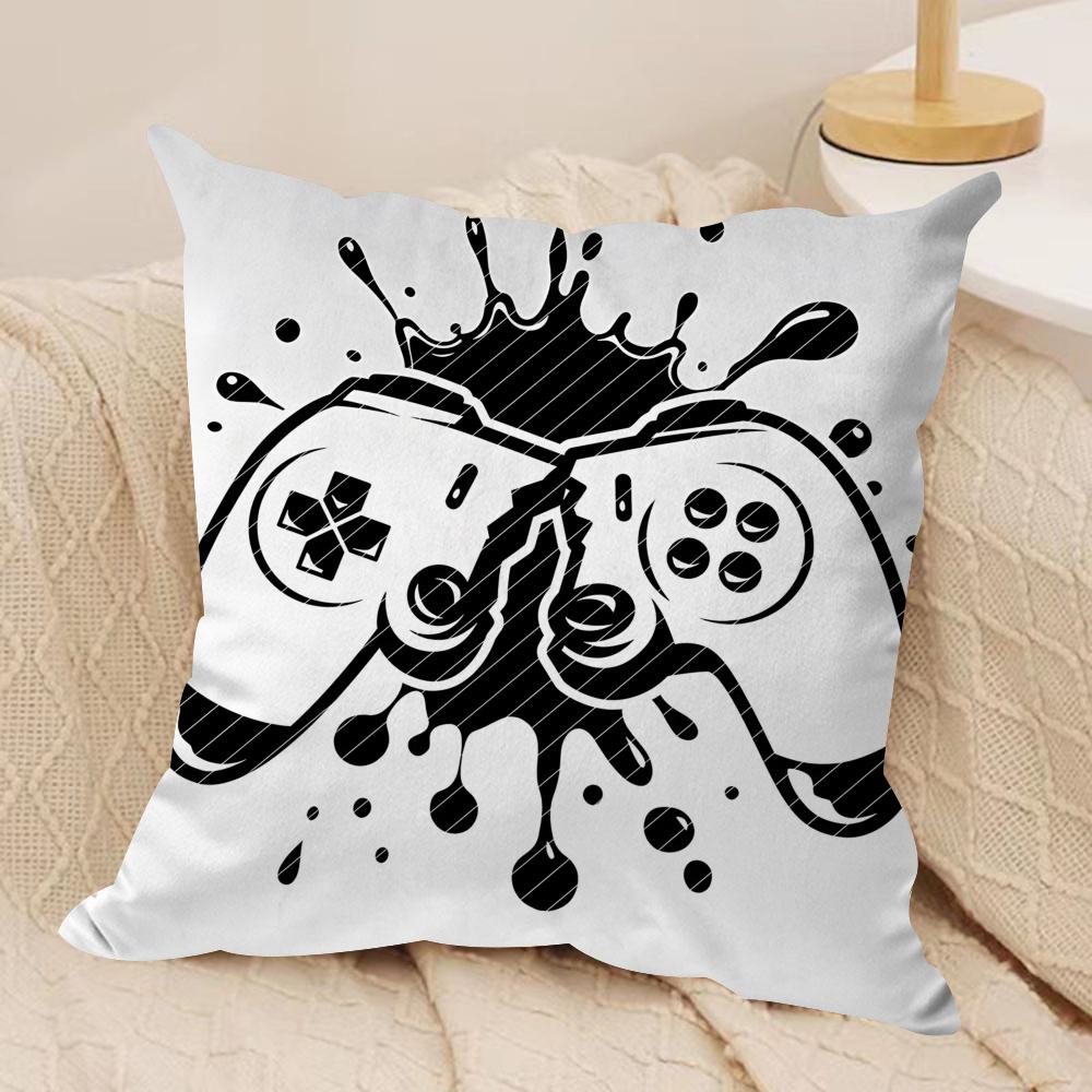 Decor TV Game Fan Style Cushion Cover Soft Plush Fabric Double-Sided Printed Sofa Cushion Cover for All Seasons Home Decor Gift