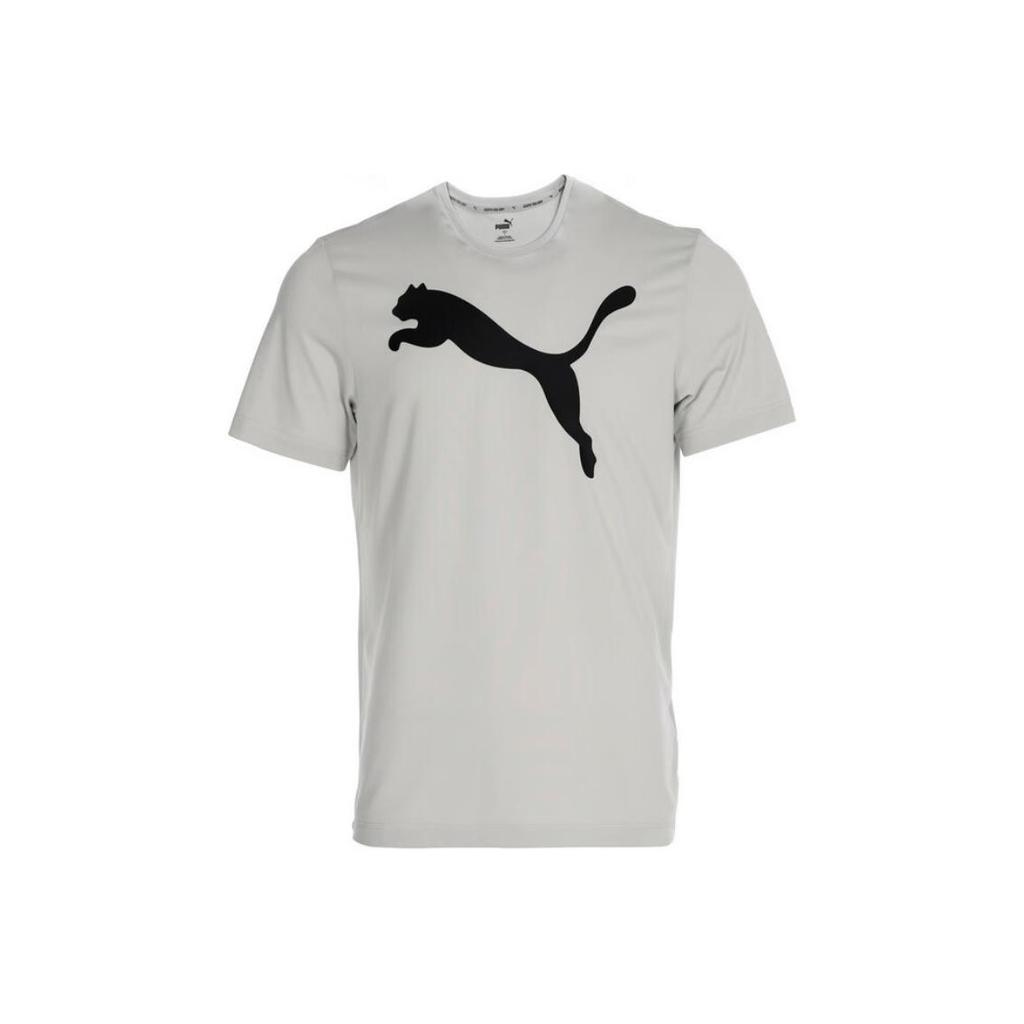 Puma Logo Round Neck Comfortable Casual Sports Short Sleeve T-Shirt Men Tops Gray 685638-09