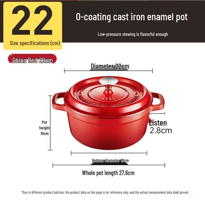 COOKER KING 22cm Cast Iron Enamel Stew Pot