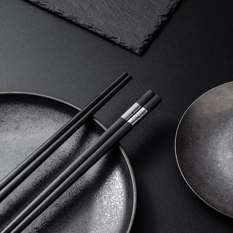 Hotel Style Silver Line Alloy Chopsticks