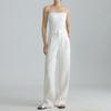 2026 Summer High-Waisted Wide-Leg Cotton Linen Pants White Casual Old Money Style Women