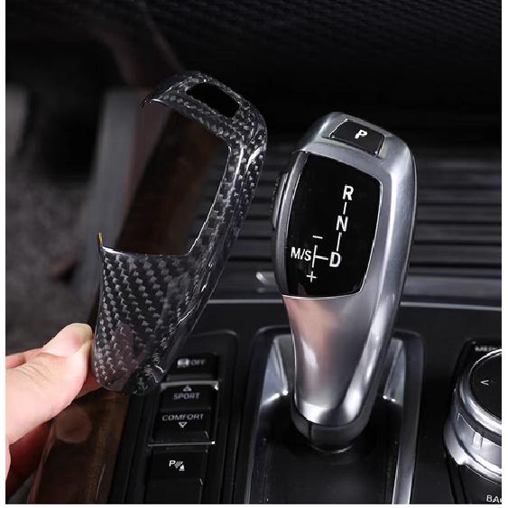 For BMW F30 F20 X3 X4 3 4 5 Series Real Carbon Fiber Gear Shift Knob Cover Trim