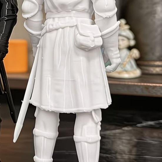 3D Printed Medieval Knight Sentinel Statue, Dark Fantasy Armor Warrior Sculpture, Gothic Tabletop Figurine for Office Home Decor Gift
