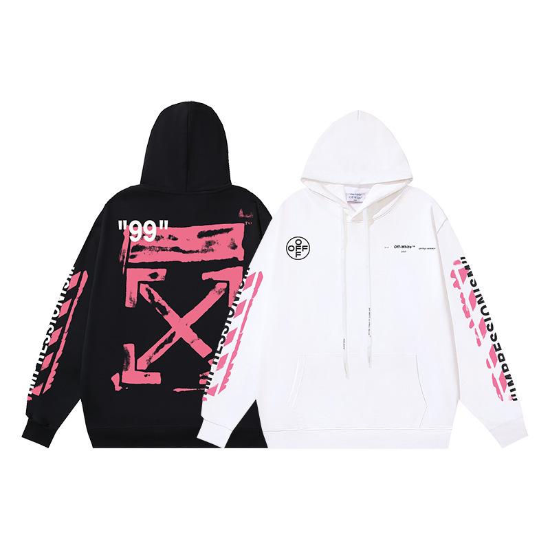 1088 Off-White 2026 Herbst/Winter Neu 99 Digital Pink Pfeil Graffiti Aufdruck Herren und Damen Hoodies Sweatshirts