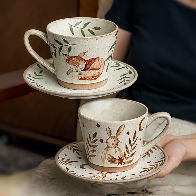 Exquisite And Beautiful Coffee Cup Creative Coffee Cup Saucer Coarse Taura Flower Cup Afternoon Tea Cup Set Export