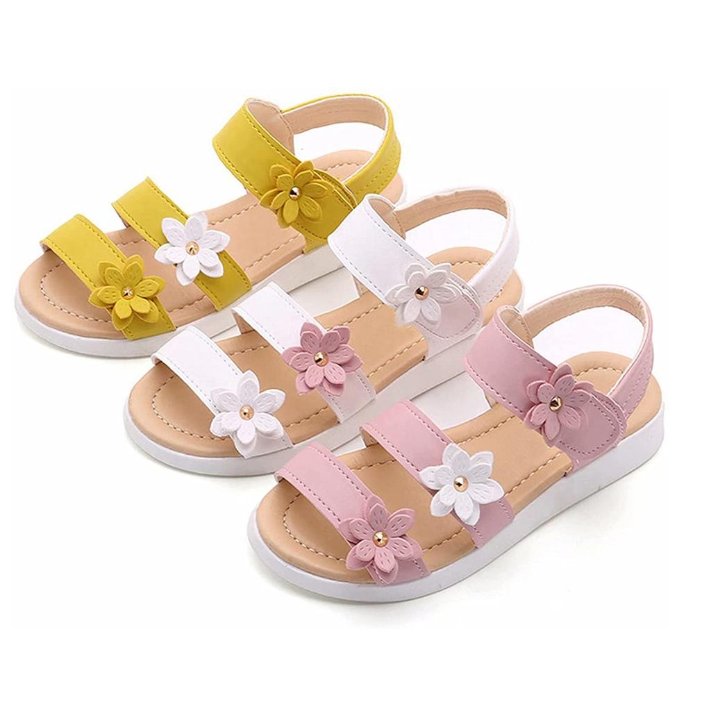 Summer Girls' Sandals Korean Toddler Tan Sandals Edition Little Girls' Pearl Shoes For Shower Open Toe Princess Shoes Sandals