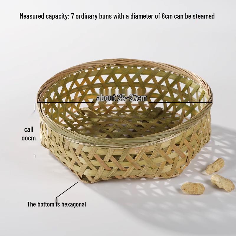 Bambus-Dämpfer: Handgefertigtes Tablett, Obstschale, Abtropfkorb und Hohlkorb