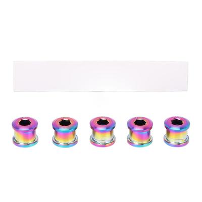 5 Pcs Bike Chainring Screw 6.5mm Colorful Ti Alloy High Strength Lightweight Single Disc Chainwheel
