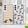 Cute Sausage Dog Phone Case for Samsung Galaxy S26 S25 FE S24+ S23 Ultra S22 S21 S20 Plus Dachshund Striped Printed Soft Covers