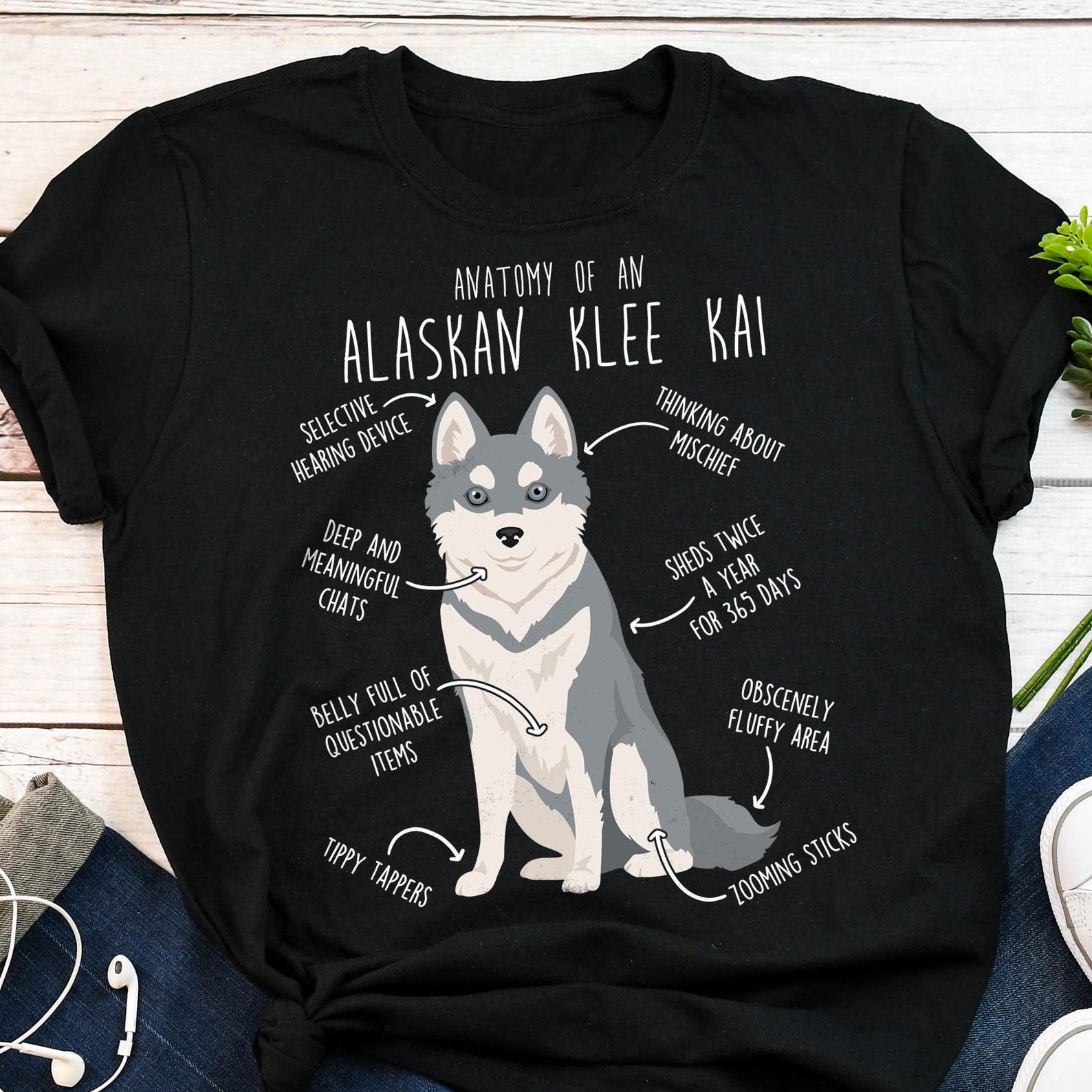 Alaskan Klee Kai Shirt, , , Cute Gray Grey Klee Kai T-shirt, Funny Dog Lover Gift, Pet Tee, Dog Mom, Dad, Gift For Him Her Top 150
