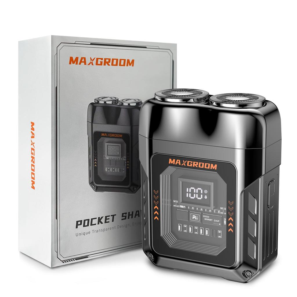 MAXGROOM Electric IPX7 Locking Openwork LED Deep Low Magnetic Cutter Business and Includes Japanese Instruction Men's Shaver Waterproof, Washable,