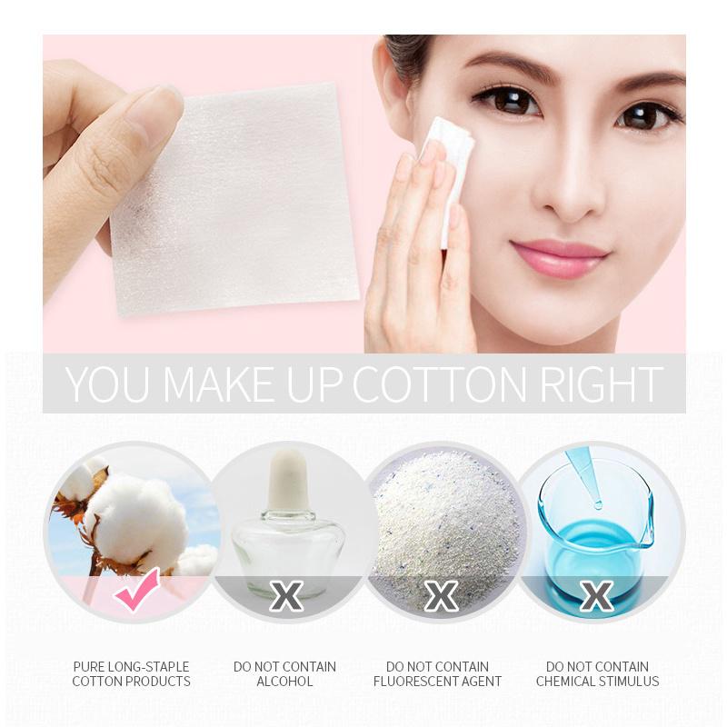 100Pcs Cotton Pad Soft Makeup Pads Facial Cleansing Shrink Pores Absorb Paper Wipe