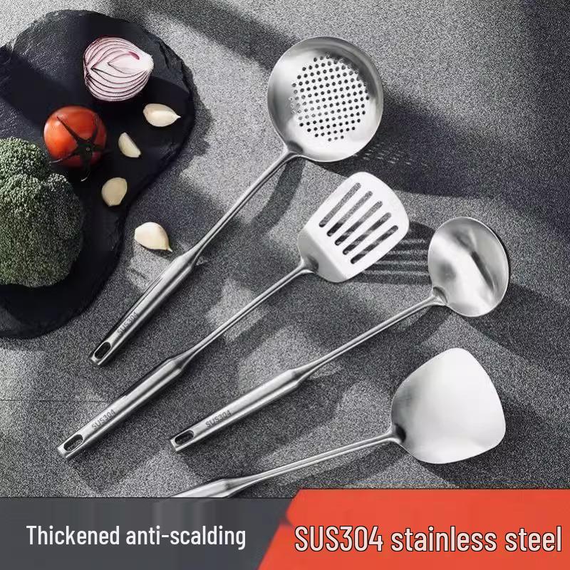 German Stainless Steel Stir-Fry Spatula & Ladle Kitchen Utensil Set