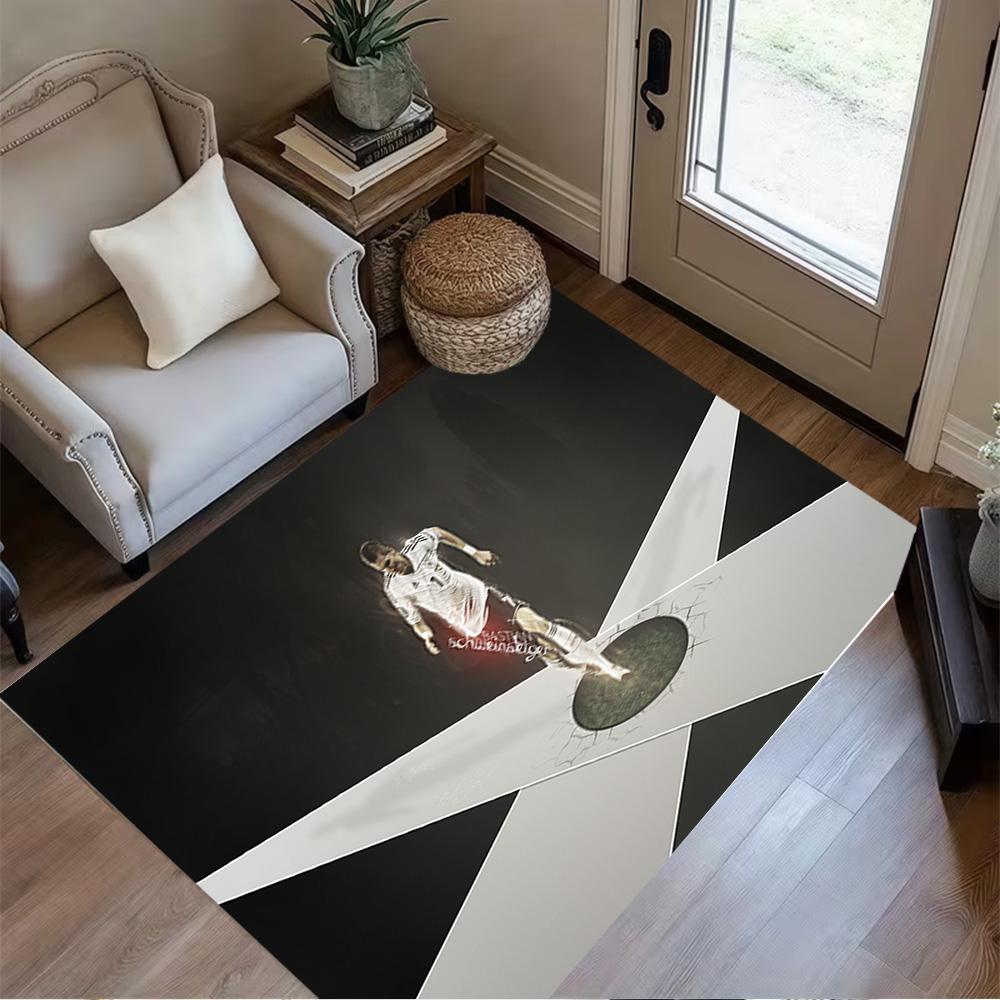 Soccer Player Action Area Rug Perfect for Balcony Hallway Playrooms Dining Room Antislip Carpet Office home decor Spiritual Gift