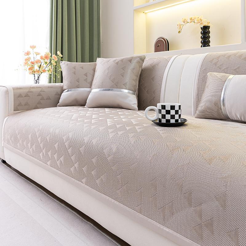 

New Sofa Cushion Summer Ice Silk Cool Sofa Seat Cushion Cold Light Luxury High-End Non-Slip Sofa Cover 70*70cm