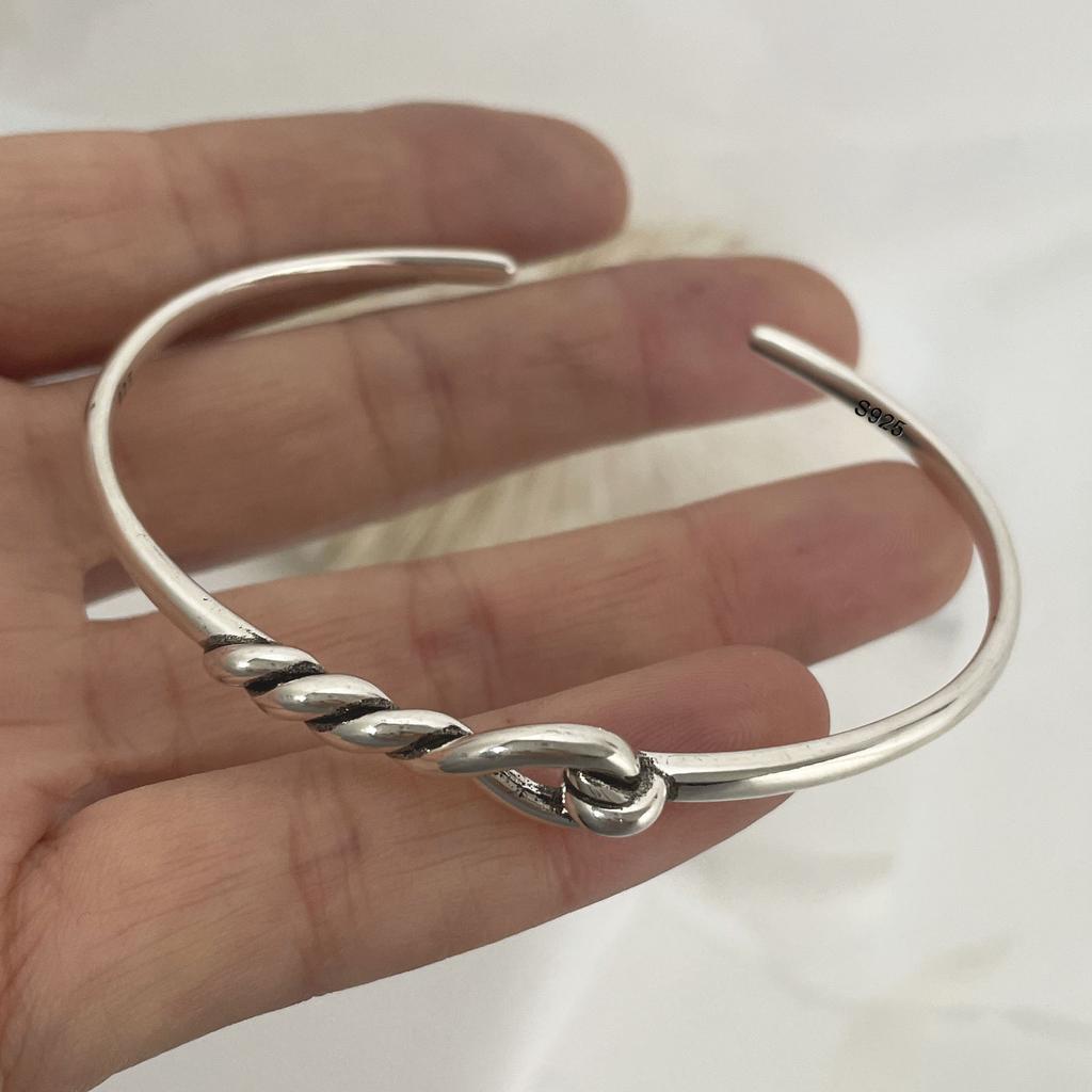 100% Massives 925 Sterling Silber Metallarmband für Damen Herren Vintage Handgefertigt Schlicht Geburtstag Geschenk S-B451