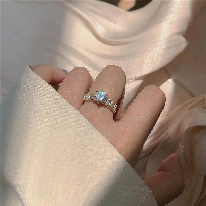Double Layer Open Zircon Ring - Minimalist Luxury for Women