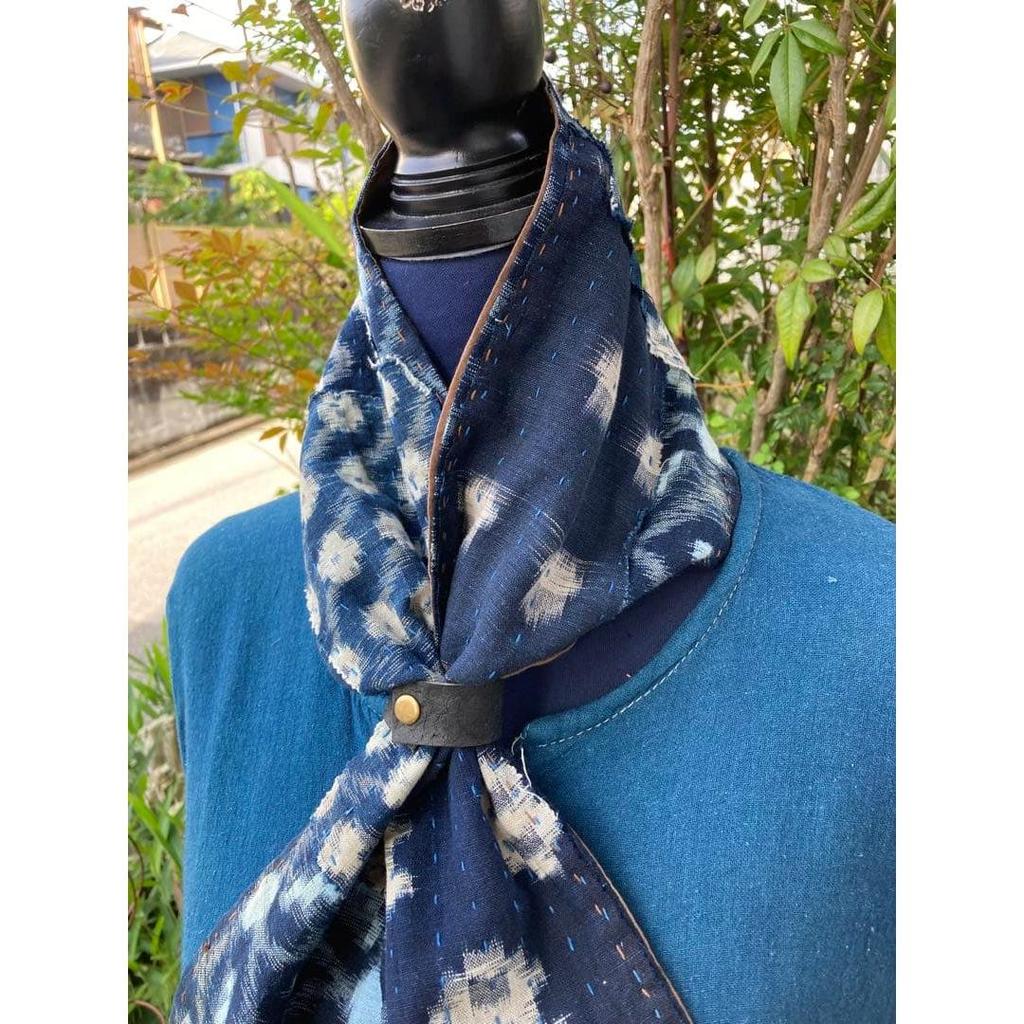 Used B67 Rags, Stole, Old Cloth, Remake, Indigo Dye, Kasuri, Patchwork, Patching, Sashiko