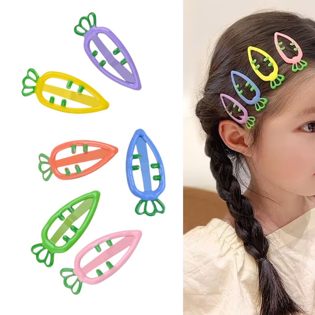 Colorful Casual Barrettes Hair Clip Carrot Sweet Easter Flat Clip Hairpin Easter Carrot 2000s Hair Clip for Bunches