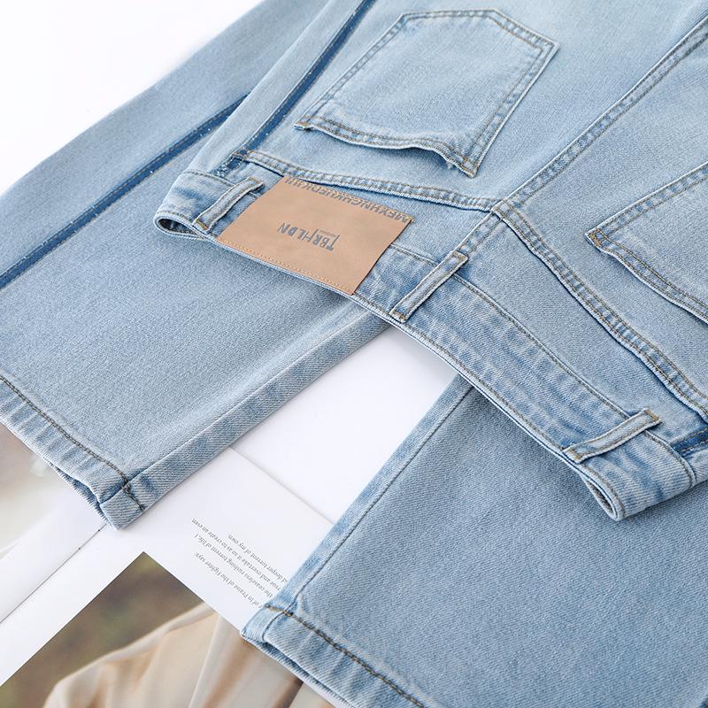 Women's Light-Colored High-Waisted Wide-Leg Jeans - Spring 2025 Collection