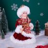 30cm Rote & Goldene Snegurochka Weihnachtsfigur