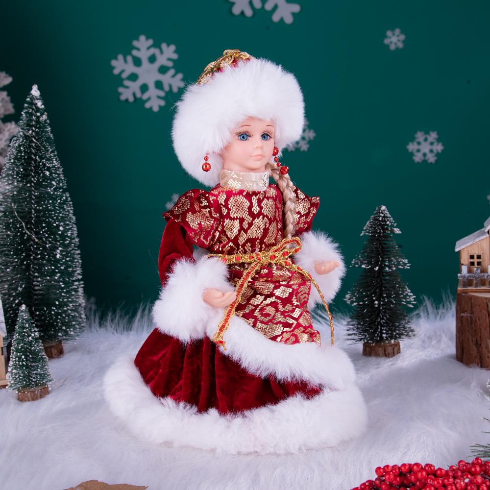 30cm Rote & Goldene Snegurochka Weihnachtsfigur