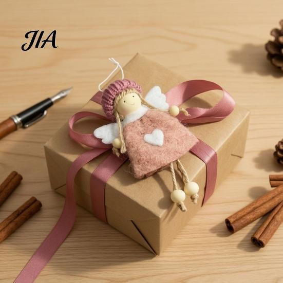 Christmas Tree Hanging Ornaments Plush Angel Doll Ornaments, Fairy Girl Pendant for Artisan Hand Stitched Pendants Home Decor, Party, New Year,