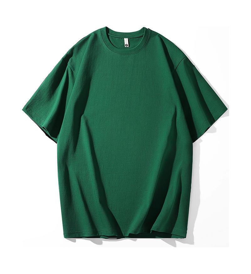 280G Heavy Cotton Short-Sleeve Dropped Shoulder Solid Color T-Shirt for Couples