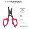 High Strength Precision Fishing Scissors Anti-slip Grip Double Serrated Luya PE Scissors Rust Resistant Bottle Opener