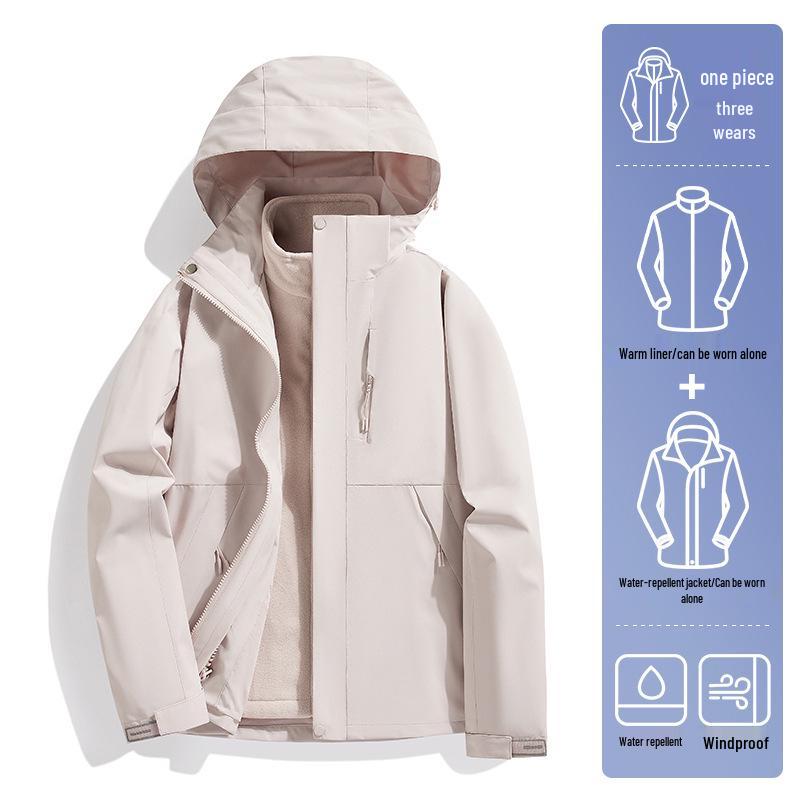 2024 Outdoor Mountain 3-in-1 Windproof & Light Rainproof Mountaineering Suit for Men & Women