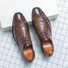 Gentleman Brogue Business Leather Shoes Men Office Shoes Lace-up Shoes Office Shoes Leisure Work Shoes Social Shoe Plus Size 48