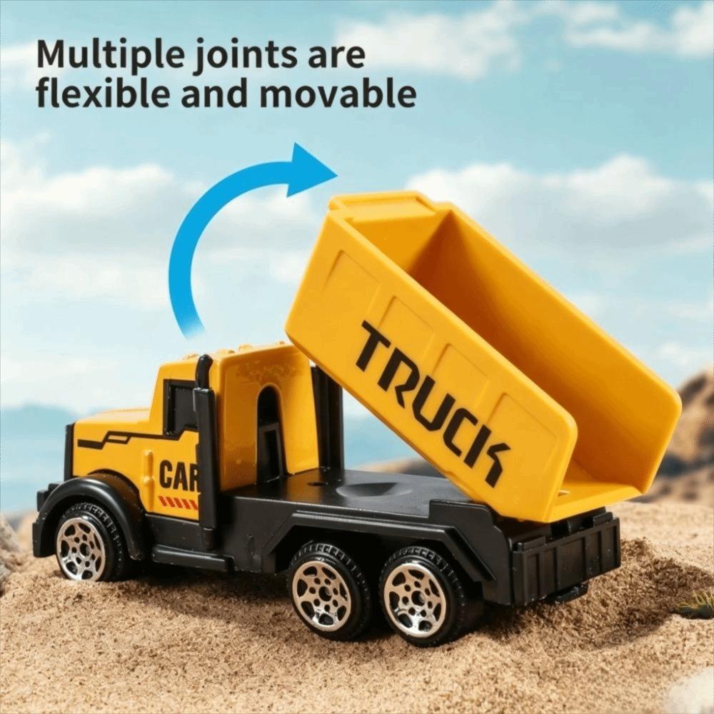 6pcs/set Zinc Zinc Alloy Construction Vehicle Set Diecast Zinc Zinc Alloy Toy Truck Set Excavator Toy  Birthday Gift
