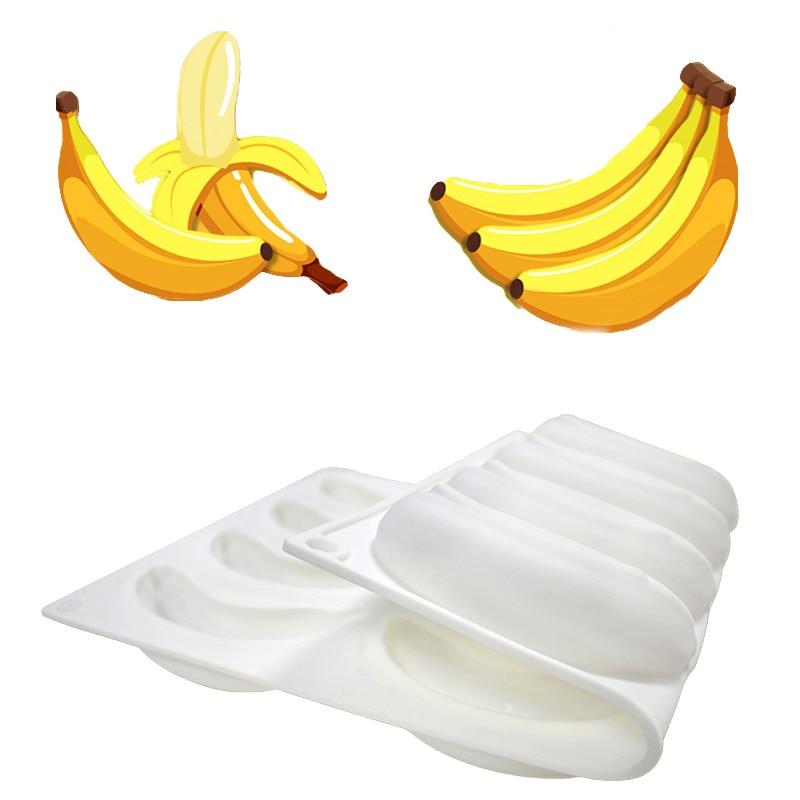 12 Hohlraum 3D Bananen Silikonform zum Backen Schokolade Mousse Kuchen Eis Dessert Gebäckform Dekorierwerkzeuge