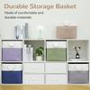 12 x 12 Inch Cube Storage Bins, 4 Pack Fabric Storage Basket with Handles, Foldable Boxes Organizer for Shelf Baskets for Home, Clothes, Toys (White/