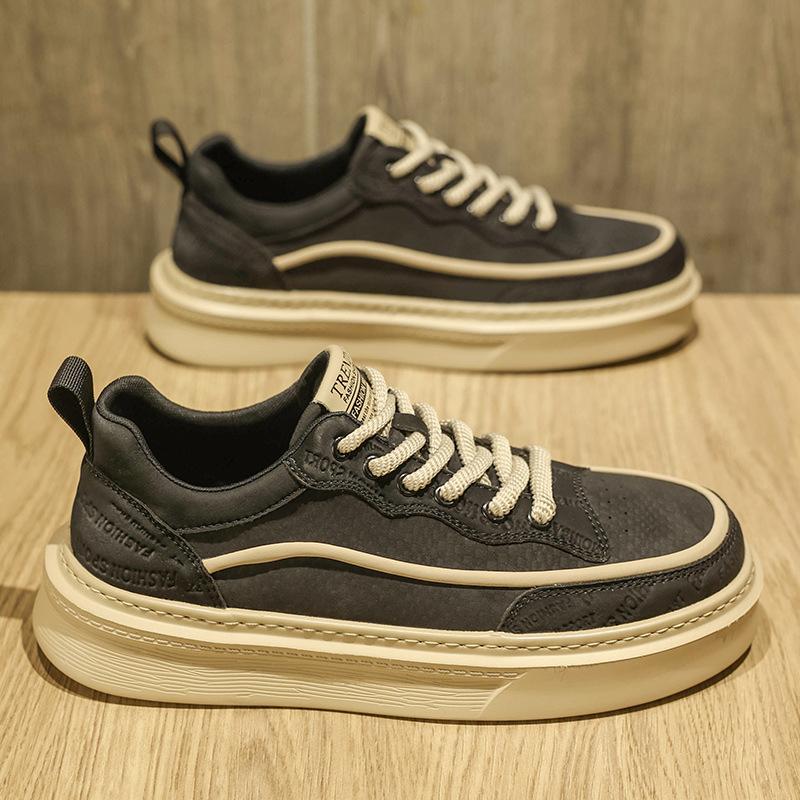 

Light luxury shoes new autumn and winter British casual leather shoes board shoes retro height-increasing sports shoes 44 [standard sports code] чорний