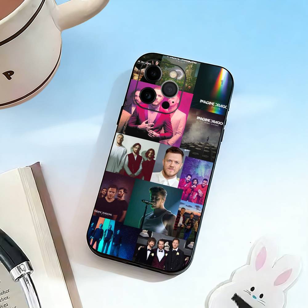 Imagine D-Dragons Phone Case For iPhone 17,16,15,14,13,12,11 Plus,Pro Max,XS,Soft Silicone Black Cover