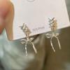 Bowknot Studs Earrings Minimalist Ear Rings Ear Piercing Ornament for Women Girl
