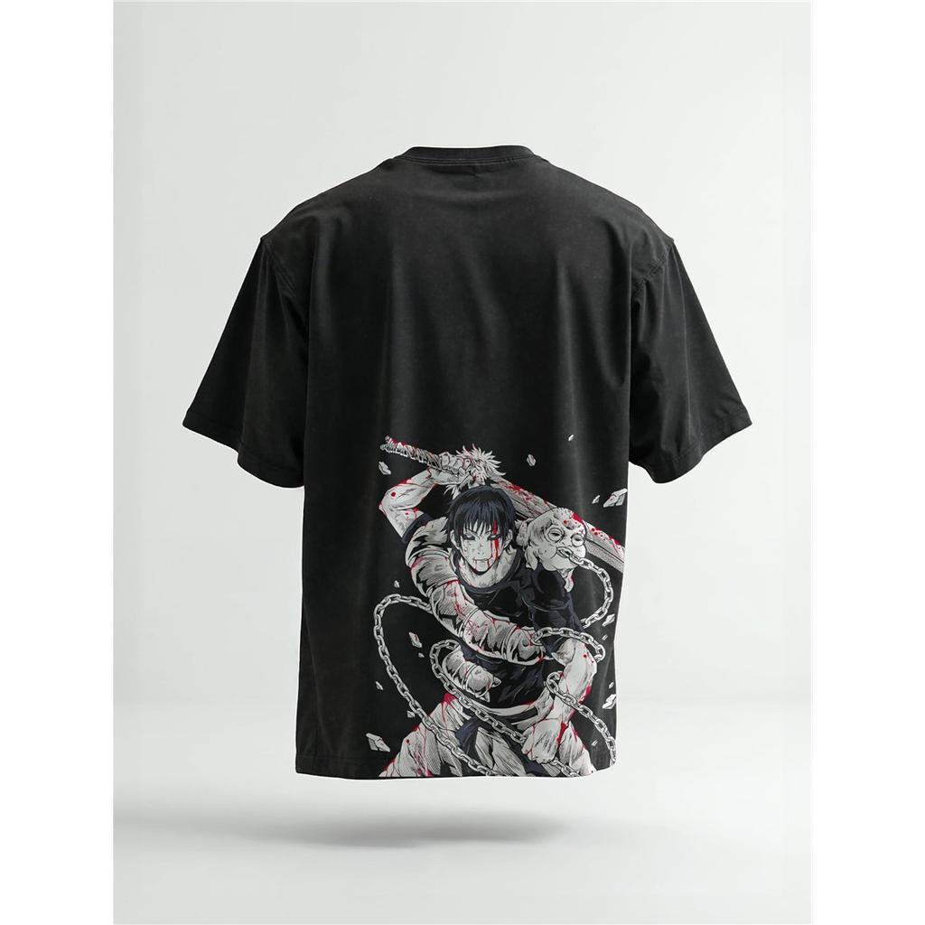 Anime Jujutsu Kaisen Fushiguro Toji Graphic T-shirt Vintage Washed Oversized T Shirt Casual Cotton Short Sleeve Comfortable Female Male Clothing
