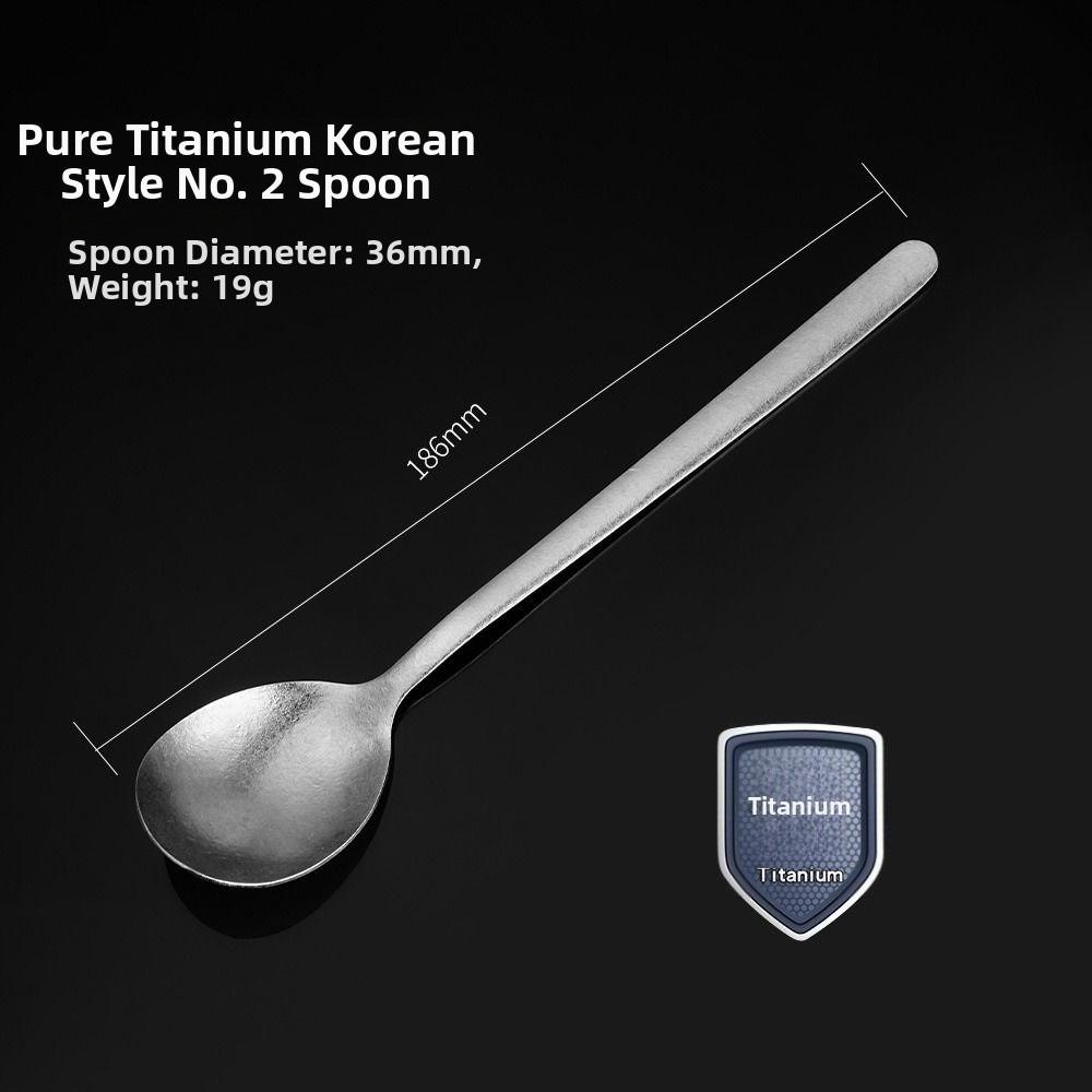 

Light Luxury Outdoor Camping Tableware Portable Titanium Spoon Picnic Soup Dessert Tools 186mm
